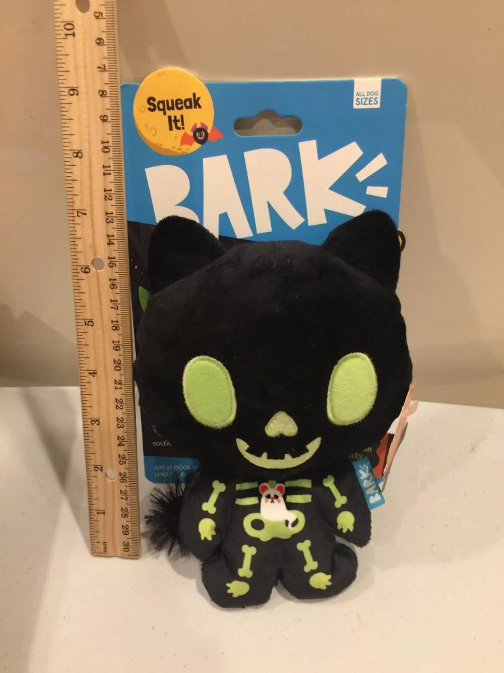 BARK Fetch It Cat Scan Kitty Plush Dog Toy Crinkle Squeak Afraid of the Bark
